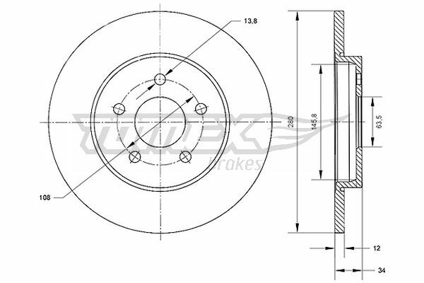 Brzdový kotúč TOMEX Brakes